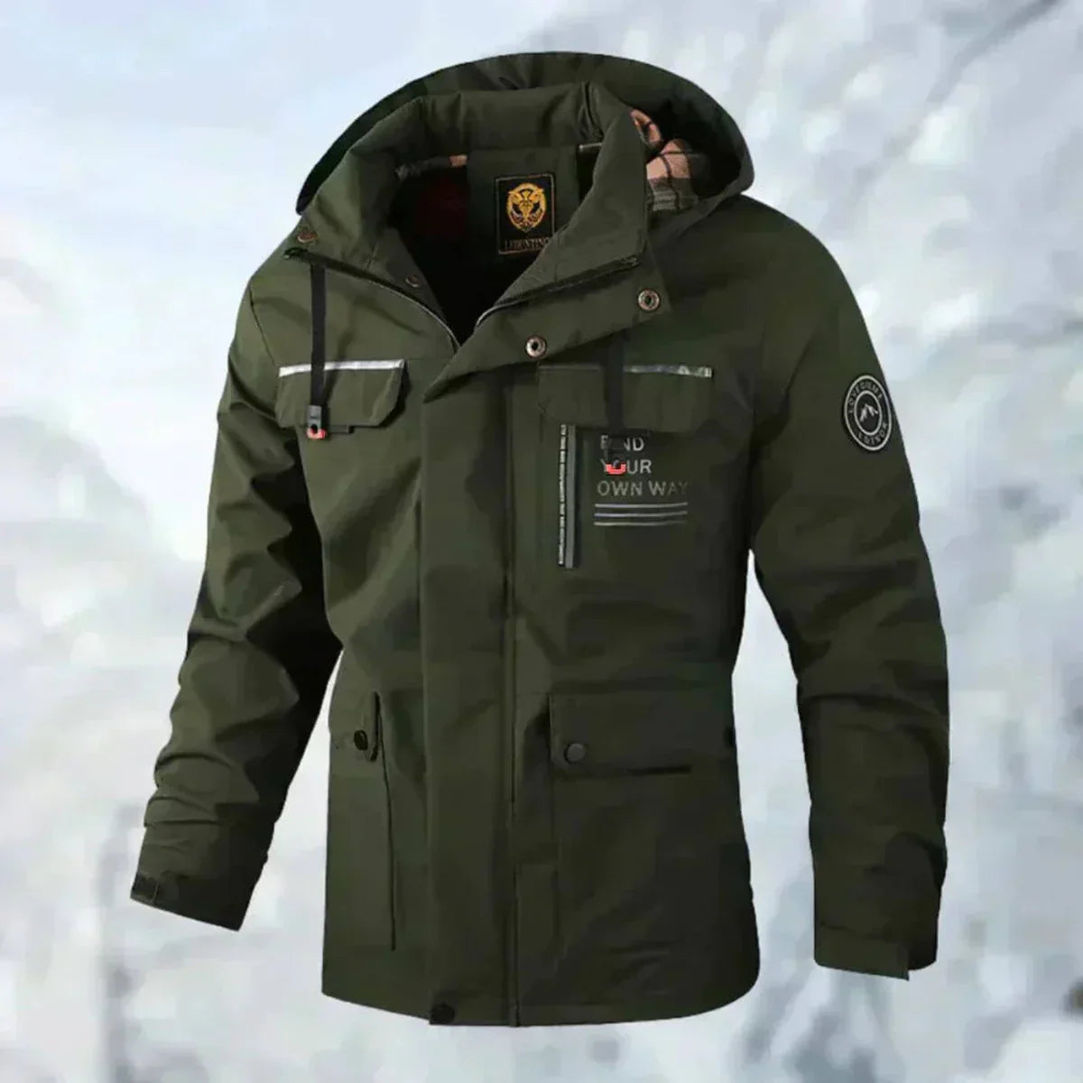 Alaric Men's Waterproof Windproof Jacket – Hooded Outdoor Coat with Comfortable Relaxed Fit