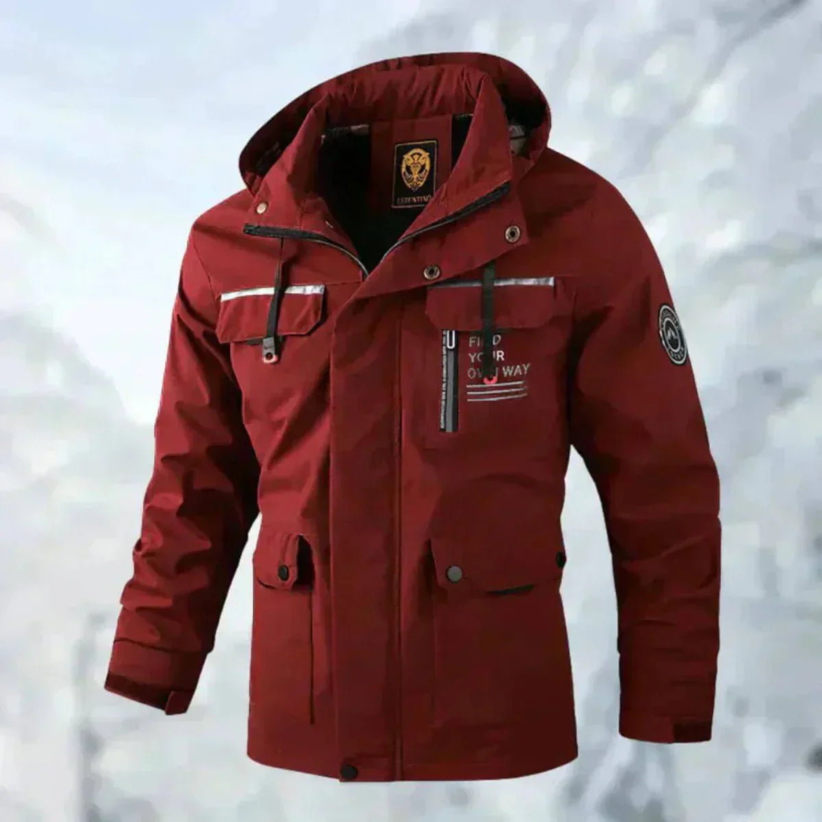 Alaric Men's Waterproof Windproof Jacket – Hooded Outdoor Coat with Comfortable Relaxed Fit