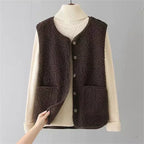 Kate Women’s Sherpa Vest – Soft Sleeveless Fleece Gilet for Warm Casual Layering