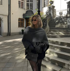 Cyril Women's Poncho – Asymmetric Wool Design, Chic and Perfect for Winter Warmth