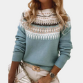 Saskia Women's Scandinavian Sweater – Soft Warm Crew Neck Winter Knit