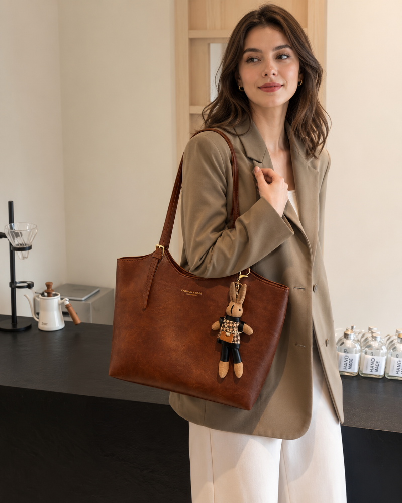 Valeria Women's Tote Bag – Spacious Vegan Leather Bag with Vintage Charm