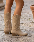 Bellamy Women's Western Cowboy Boots with Mid Heel & Timeless Country-Inspired Style