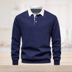 Gareth Men's Polo Sweater – Long-Sleeve Breathable Knit with a Classic Collar & Timeless Style