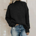 Soraya Women's Cable Knit Sweater – Cozy High Neck Pullover with Relaxed Fit