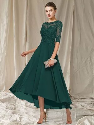 Adriana Women's Elegant Lace Evening Gown – Flattering Maxi Dress for Special Occasions