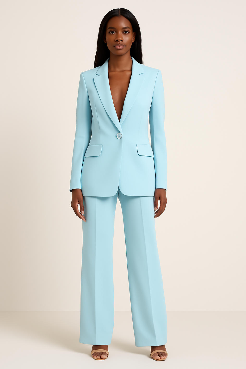 Olivia Women's Ensemble – Sophisticated Satin Pantsuit with a Cozy Fit & Modern Style