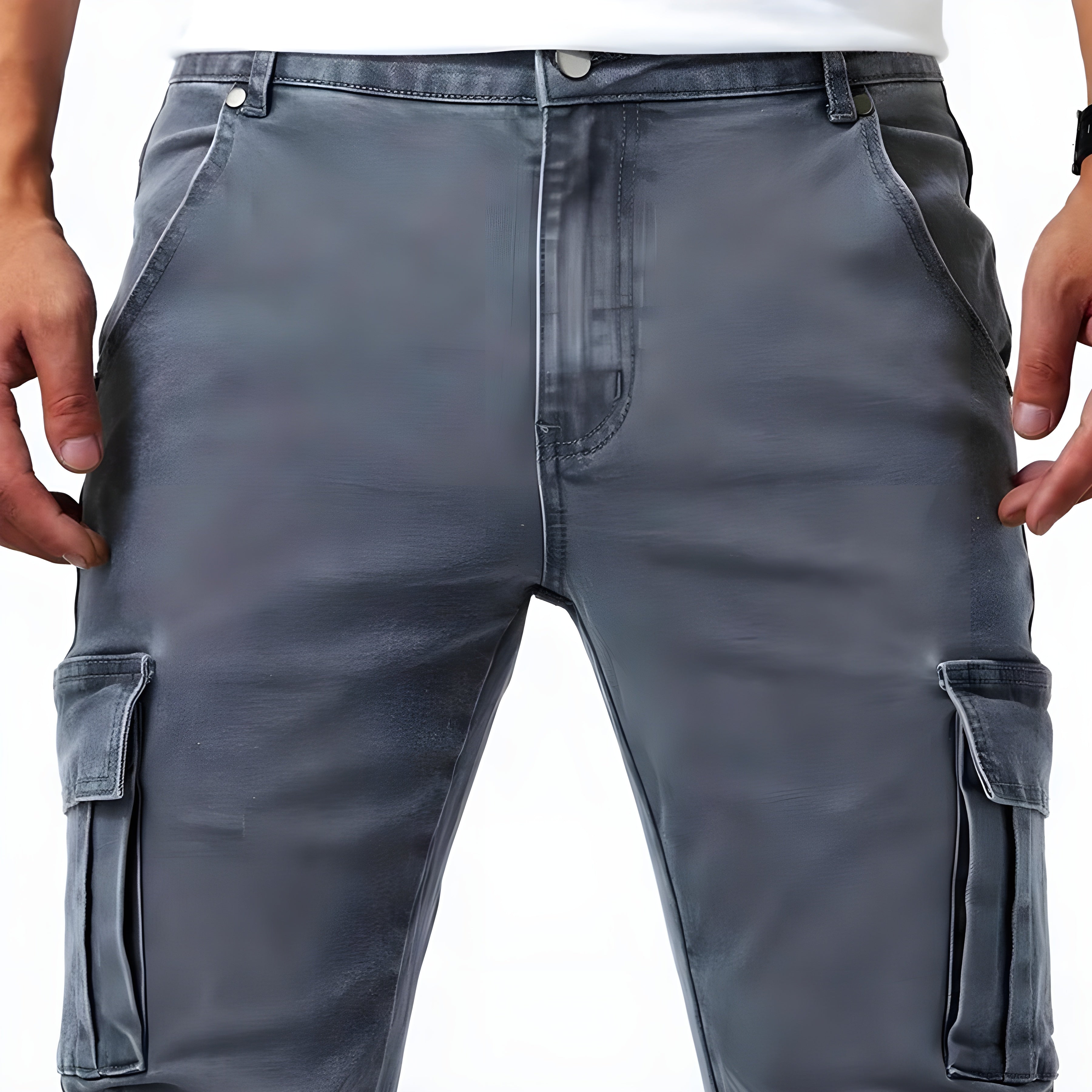 Maddox Men's Stretch Denim Cargo Pants – Modern Utility Jeans with Comfortable Slim Fit