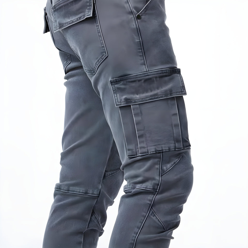 Maddox Men's Stretch Denim Cargo Pants – Modern Utility Jeans with Comfortable Slim Fit