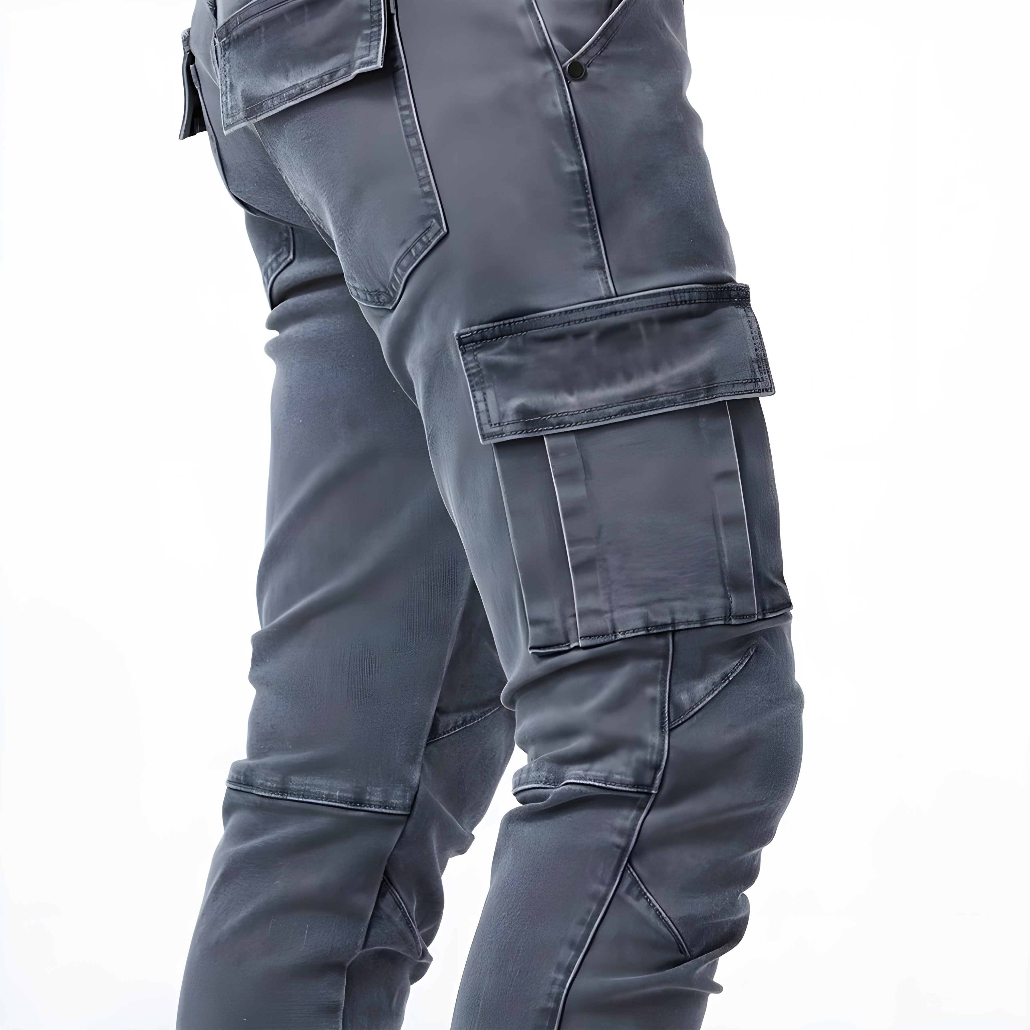 Maddox Men's Stretch Denim Cargo Pants – Modern Utility Jeans with Comfortable Slim Fit