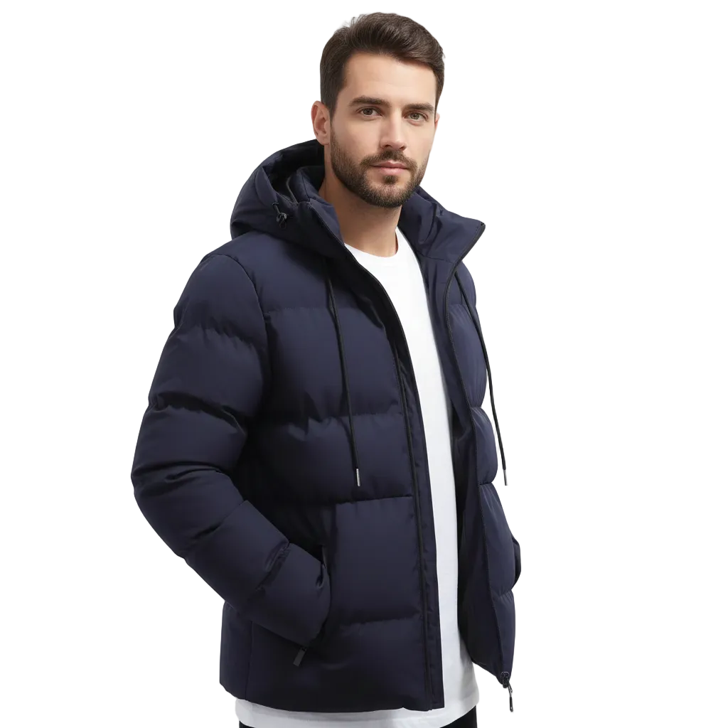 Leah Men's Waterproof Winter Parka – Quilted Puffer Design, Hood & Maximum Warmth