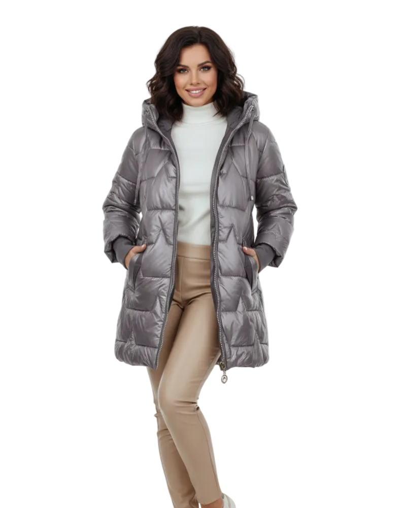 Bellamy Women's Hooded Winter Coat – Elegant Button-Up Jacket with Cozy Warmth & Everyday Comfort
