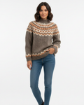 Alora Women's Icelandic Mohair Knit Sweater with Nordic Pattern & Relaxed Fit