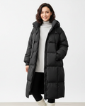 Claire Women's Long Hooded Parka – Warm Relaxed Winter Coat with Straight Silhouette