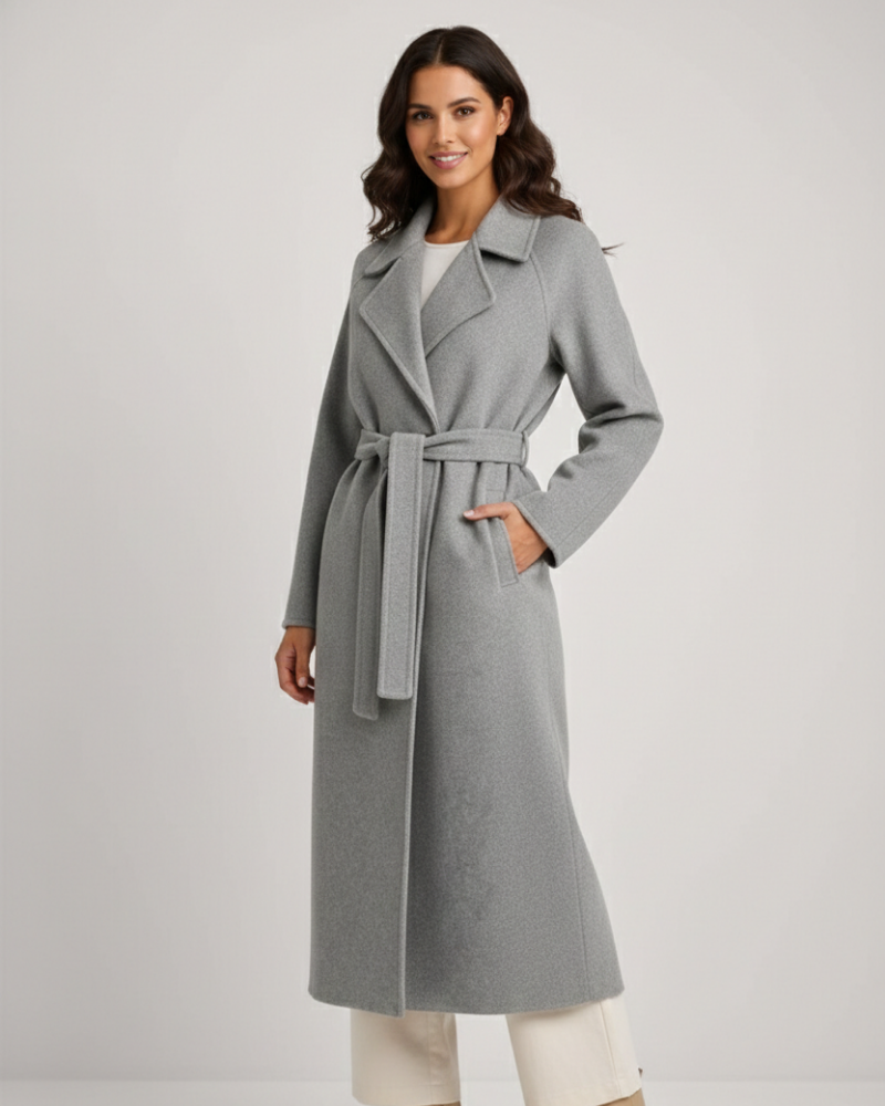 Talitha Women’s Long Wool Coat – Elegant Tailored Winter Coat with Soft Warm Lining