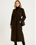 Sean Refined Long Coat for Women – Wool-Blend Coat with Classic Notch Collar