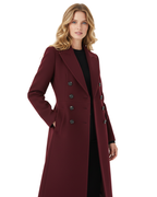 Margot Women's Double-Breasted Wool Coat – Long Tailored Winter Coat with Elegant Notched Lapels