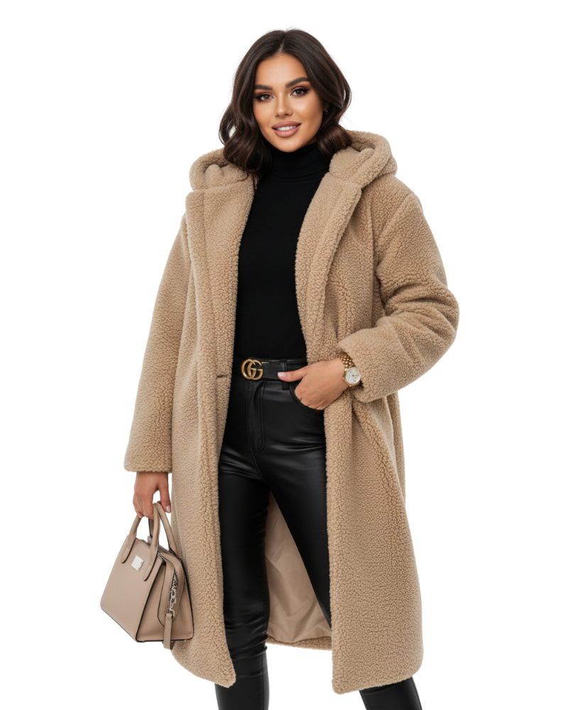 Seren Women's Teddy Coat – Oversized Wool-Blend Jacket with Cozy Warmth & Effortless Winter Style