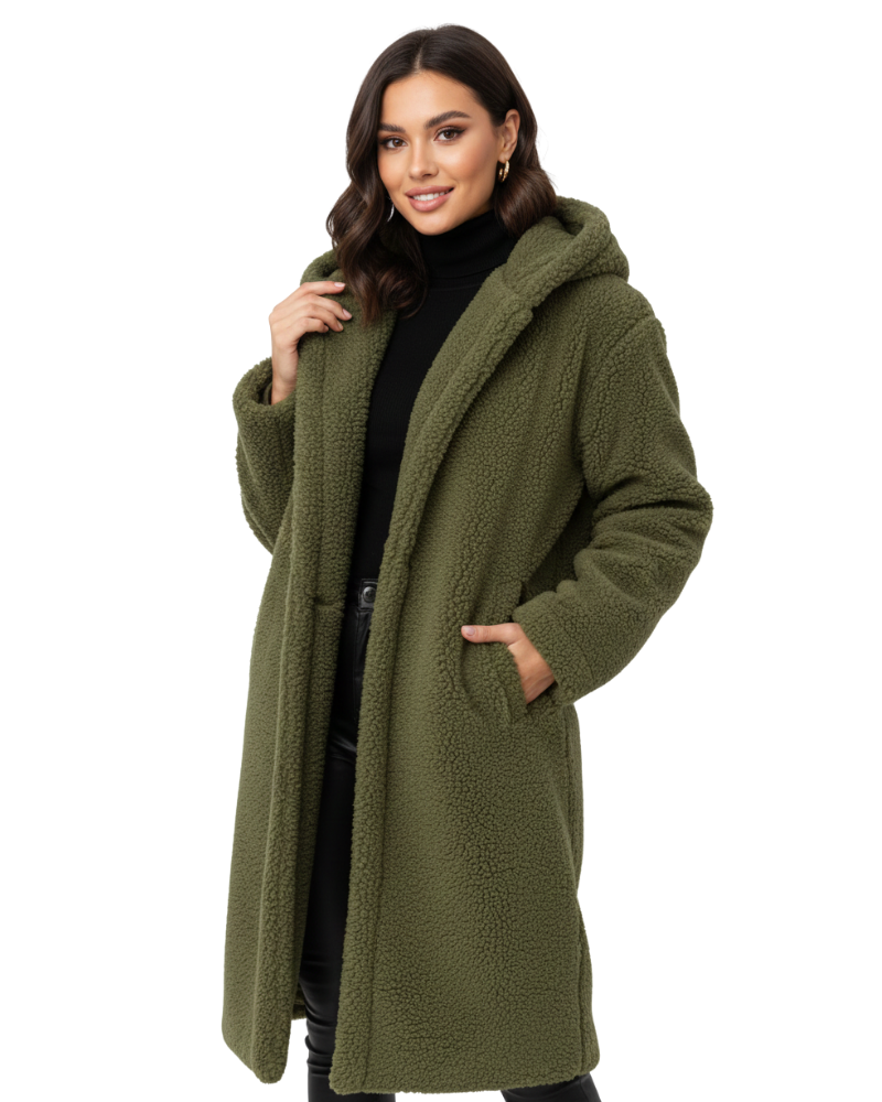 Seren Women's Teddy Coat – Oversized Wool-Blend Jacket with Cozy Warmth & Effortless Winter Style
