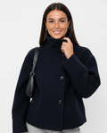 Danielle Cropped Jacket for Women – Chic Coat with Stand-Up Collar & Flattering Silhouette