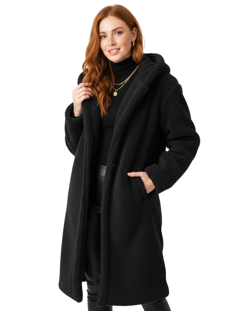 Seren Women's Teddy Coat – Oversized Wool-Blend Jacket with Cozy Warmth & Effortless Winter Style