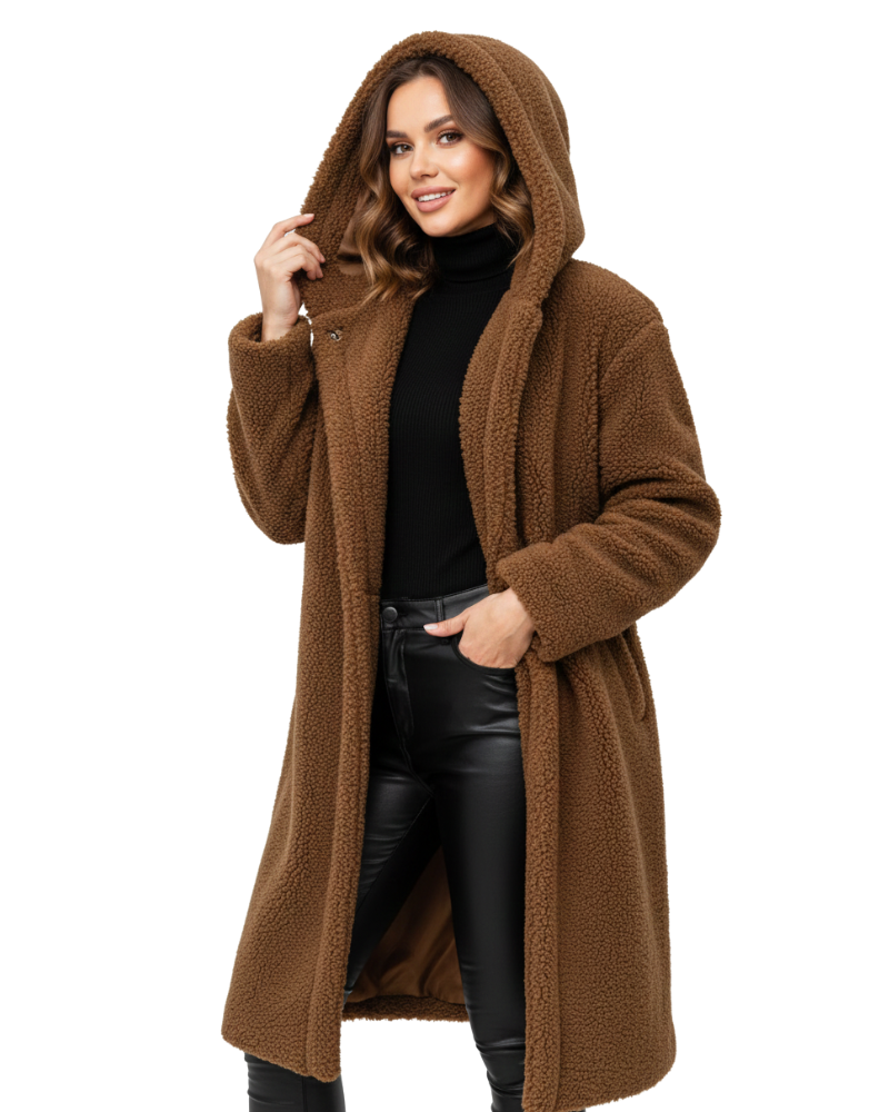 Seren Women's Teddy Coat – Oversized Wool-Blend Jacket with Cozy Warmth & Effortless Winter Style