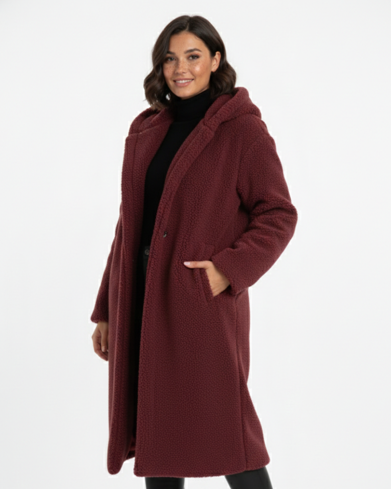 Seren Women's Teddy Coat – Oversized Wool-Blend Jacket with Cozy Warmth & Effortless Winter Style