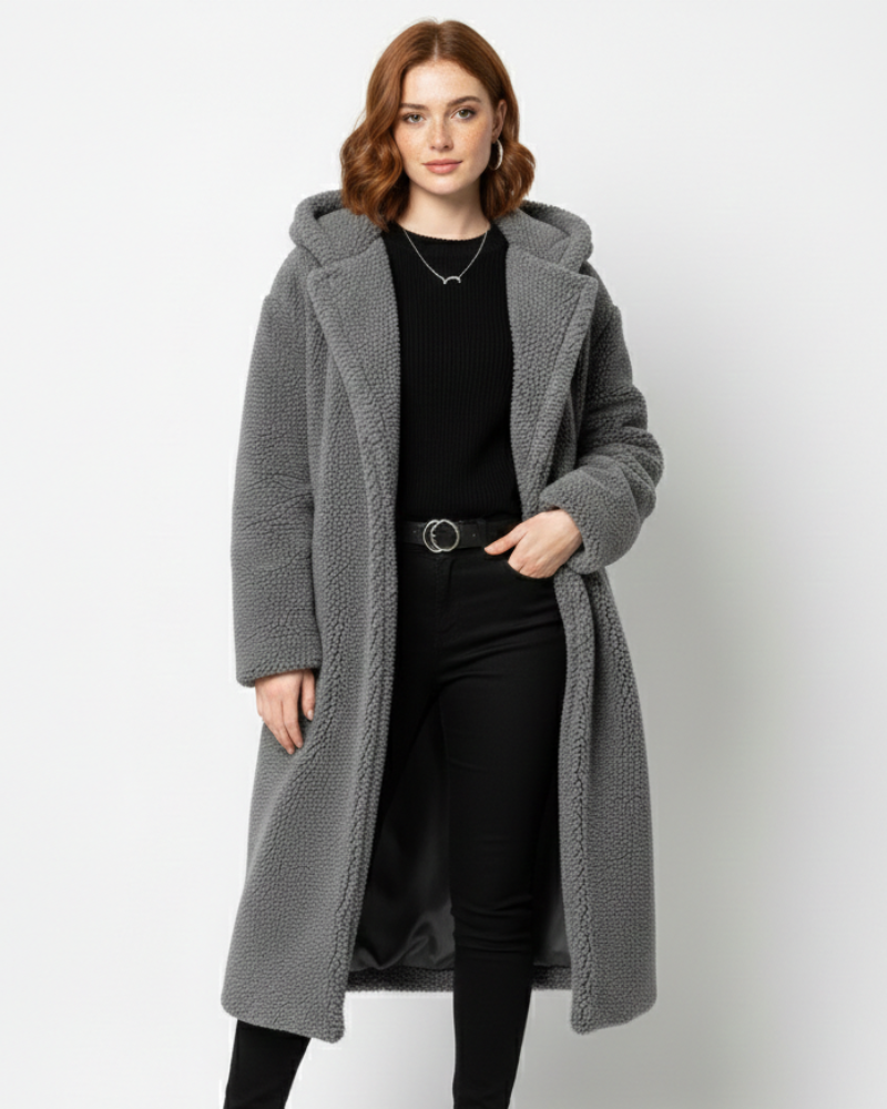Seren Women's Teddy Coat – Oversized Wool-Blend Jacket with Cozy Warmth & Effortless Winter Style