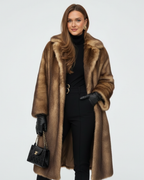 Evelyn Women's Long Winter Coat – Elegant Warm Coat with Soft Sustainable Fibers & Tailored Fit