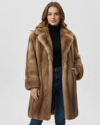 Evelyn Women's Long Winter Coat – Elegant Warm Coat with Soft Sustainable Fibers & Tailored Fit