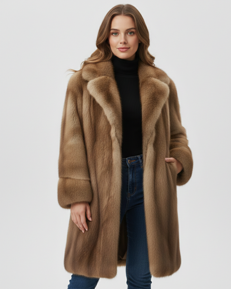 Emily Women’s Long Winter Coat – Elegant Warm Maxi Coat with Timeless Chic Fit