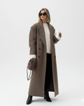 Tatiana Women's Oversized Coat – Elegant Double-Breasted Coat with Structured Shoulders