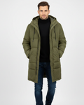 Jade Men's Long Waterproof Trench Coat – Quilted Lining, Hood & Winter Warmth