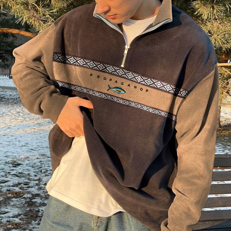 Hollis Men's Half-Zip Sweater – Retro Knit Pullover with Comfortable Fit & Timeless Autumn Style
