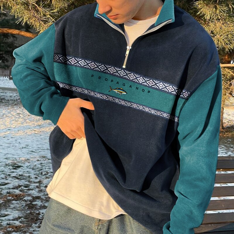 Hollis Men's Half-Zip Sweater – Retro Knit Pullover with Comfortable Fit & Timeless Autumn Style