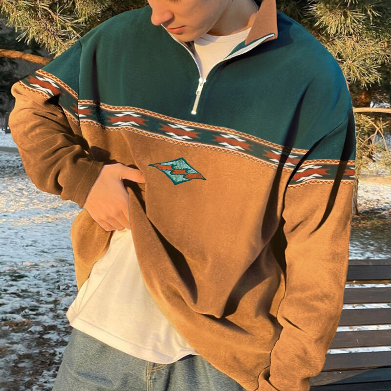 Hollis Men's Half-Zip Sweater – Retro Knit Pullover with Comfortable Fit & Timeless Autumn Style