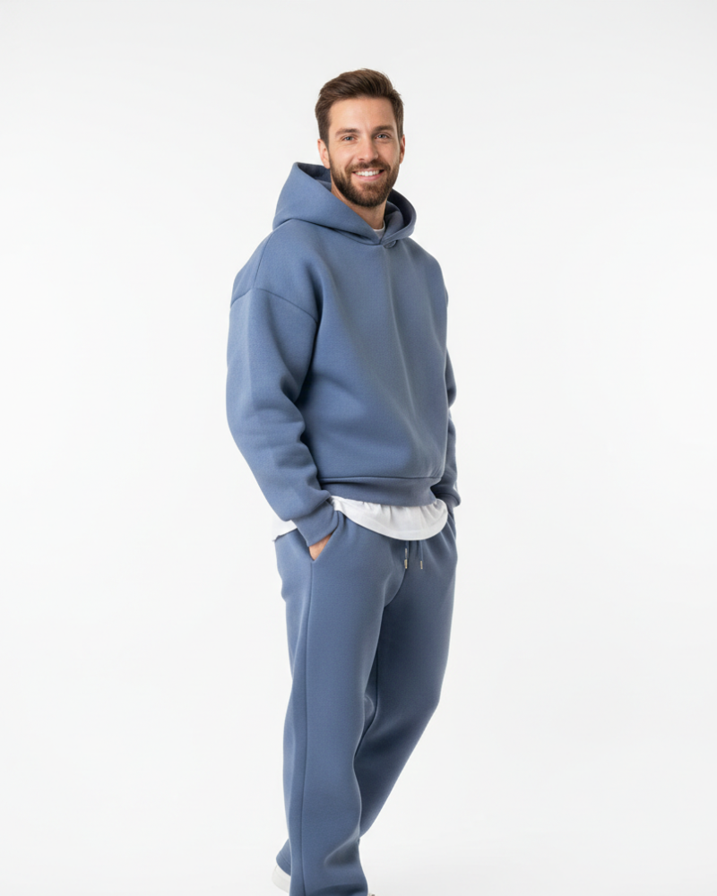 Declan Men's Tracksuit Set – Solid Hoodie & Relaxed Jogger Pants