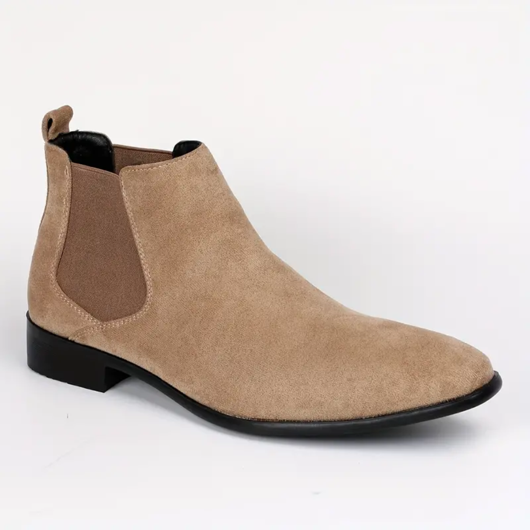 Luis Men’s Chelsea Boots – Premium Leather Ankle Boots with Elastic Side Panels