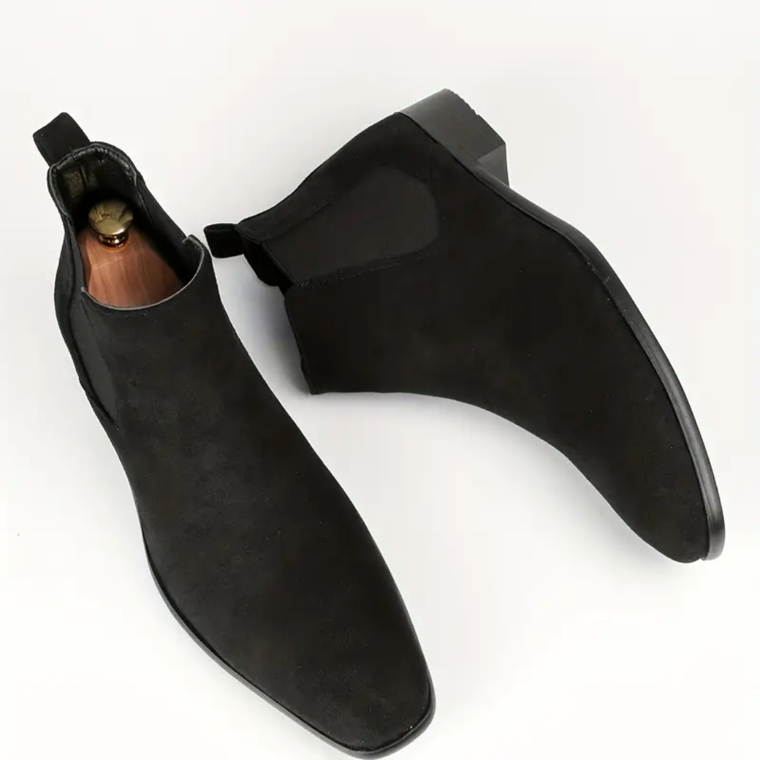 Luis Men’s Chelsea Boots – Premium Leather Ankle Boots with Elastic Side Panels