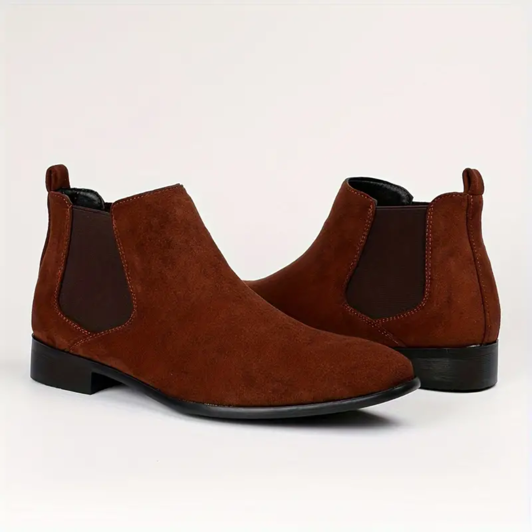 Luis Men’s Chelsea Boots – Premium Leather Ankle Boots with Elastic Side Panels