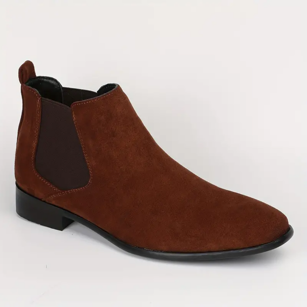 Luis Men’s Chelsea Boots – Premium Leather Ankle Boots with Elastic Side Panels