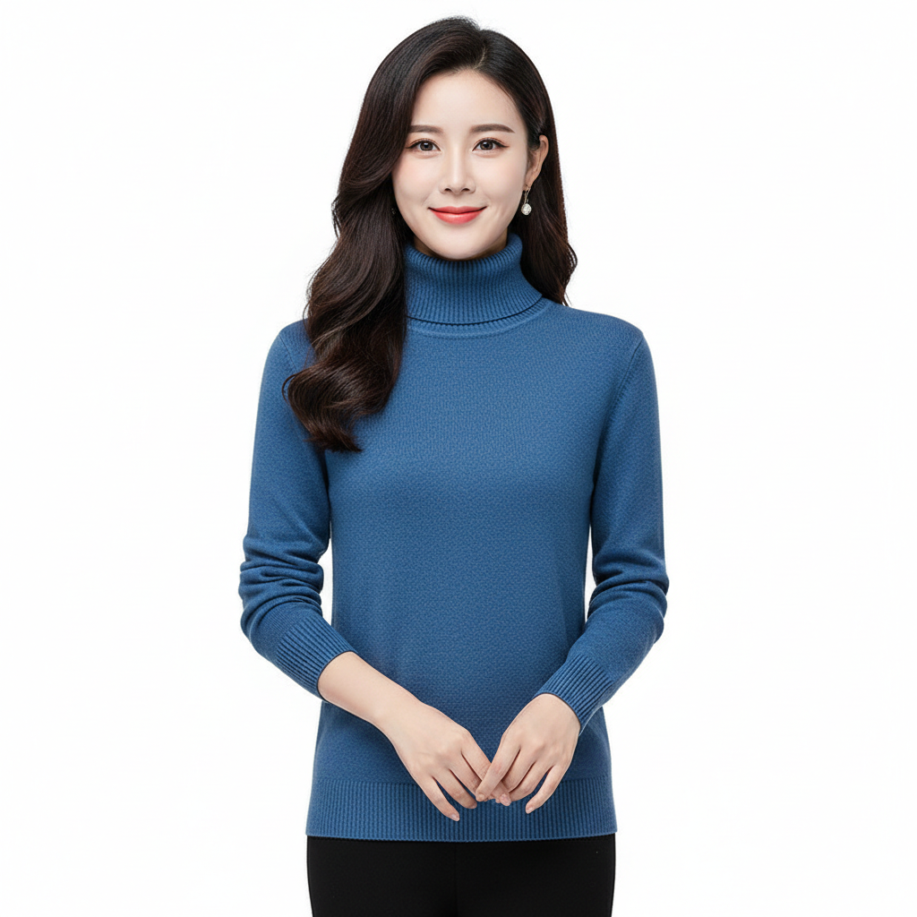Briar Women's Cashmere Turtleneck Sweater – Soft Knit Pullover with Elegant Slim Fit