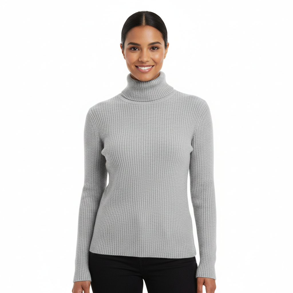 Briar Women's Cashmere Turtleneck Sweater – Soft Knit Pullover with Elegant Slim Fit