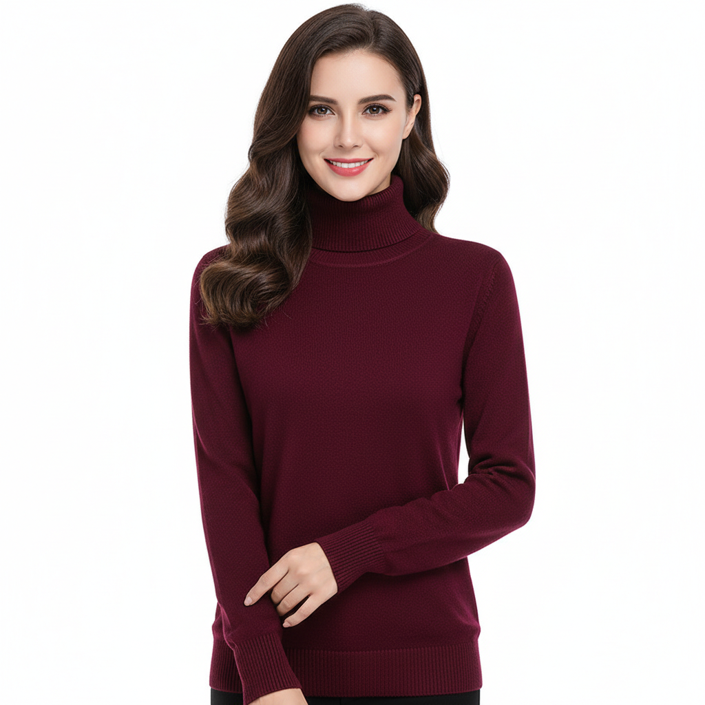 Briar Women's Cashmere Turtleneck Sweater – Soft Knit Pullover with Elegant Slim Fit