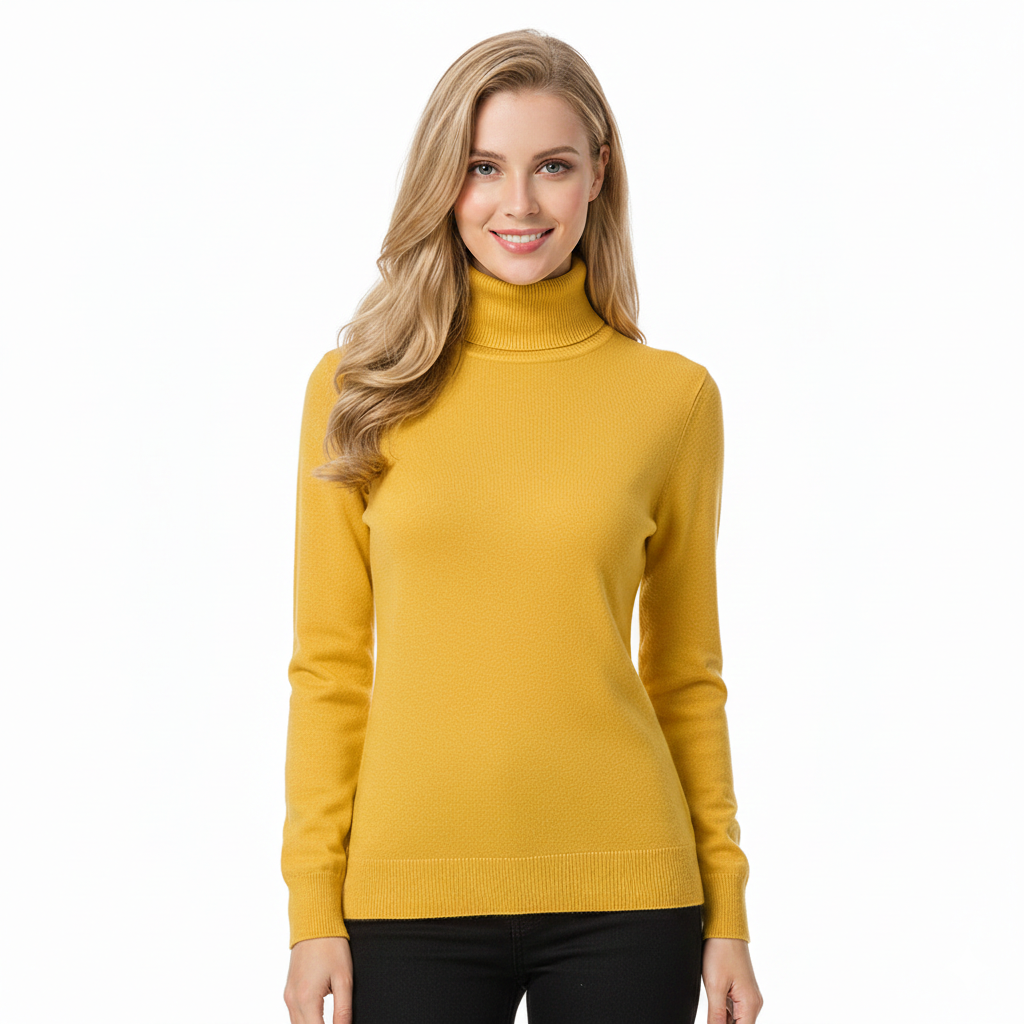 Briar Women's Cashmere Turtleneck Sweater – Soft Knit Pullover with Elegant Slim Fit
