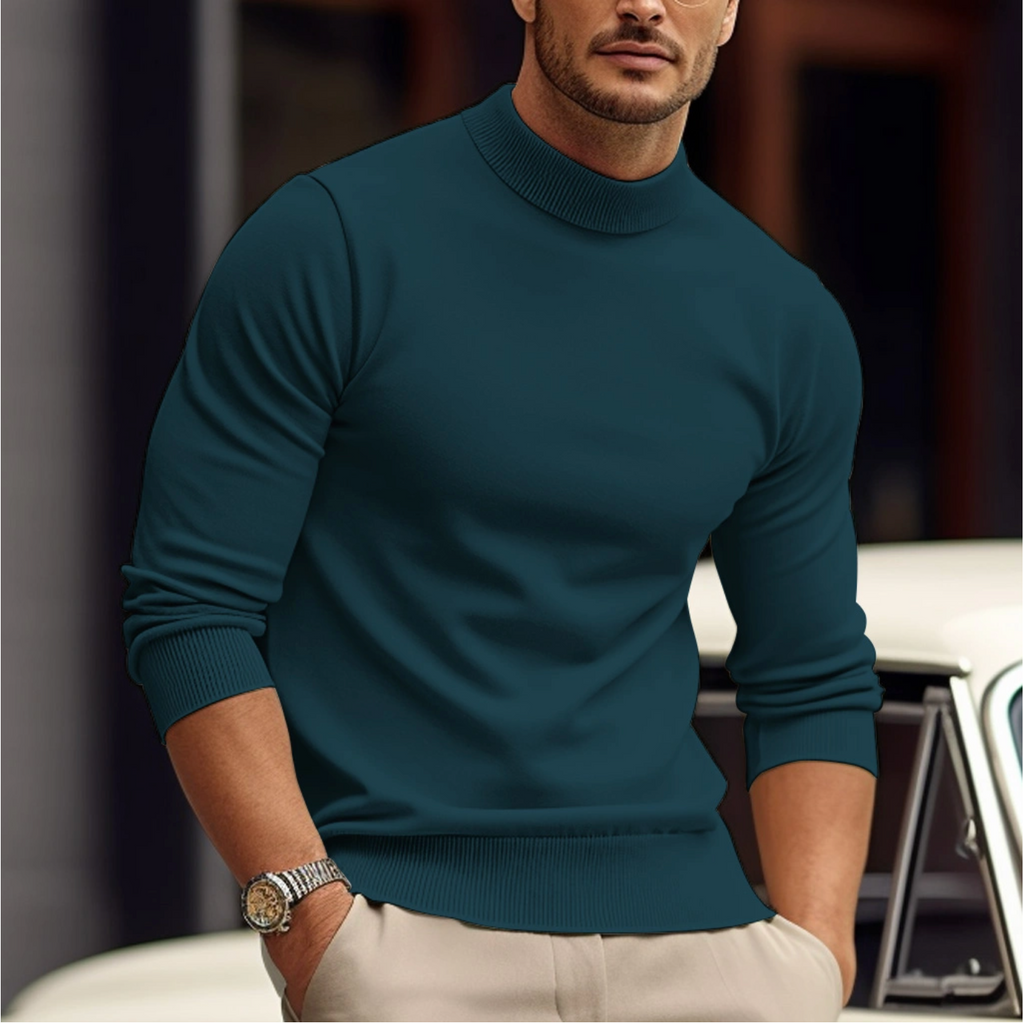 Luca Men's Premium Knit Turtleneck Sweater – Soft Modern Pullover for Everyday Elegance