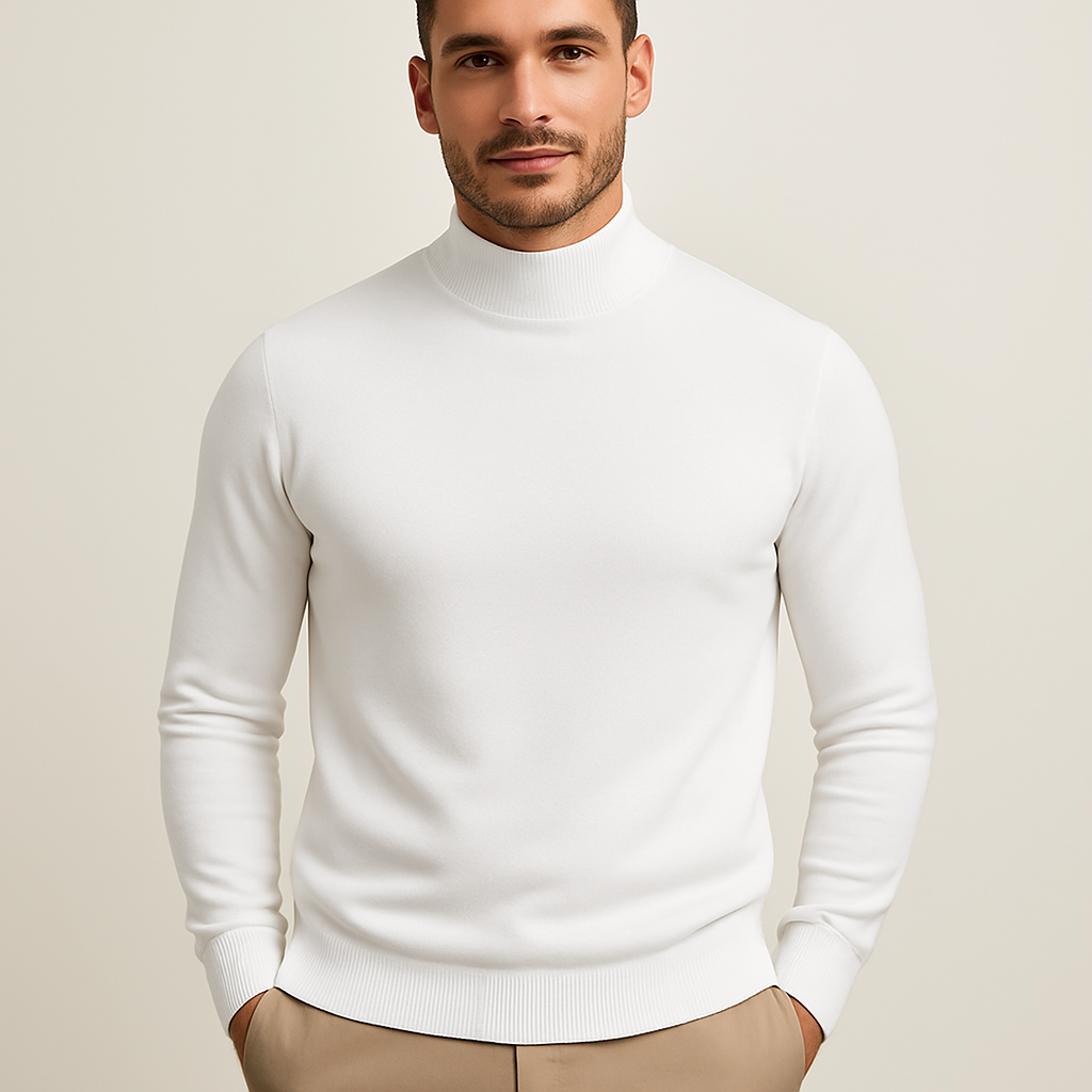 Luca Men's Premium Knit Turtleneck Sweater – Soft Modern Pullover for Everyday Elegance