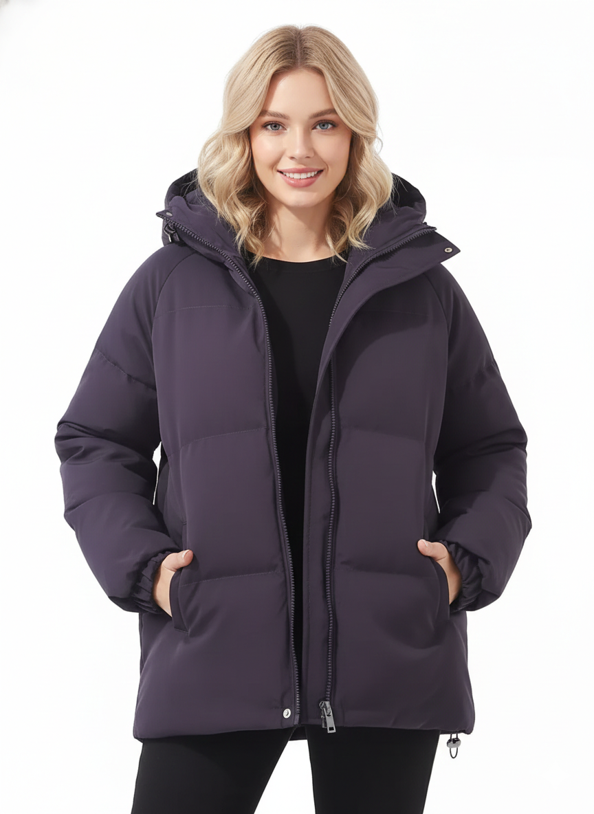 Romilly Women's Lightweight Hooded Puffer Jacket – Insulated Winter Coat with Modern Comfort & Elegant Fit