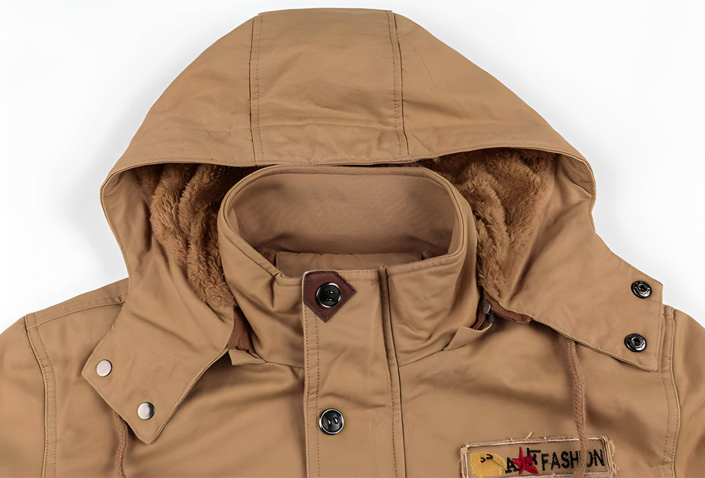 Ellie Men's Military Jacket – Waterproof Coat with Fleece Lining & Adjustable Waist