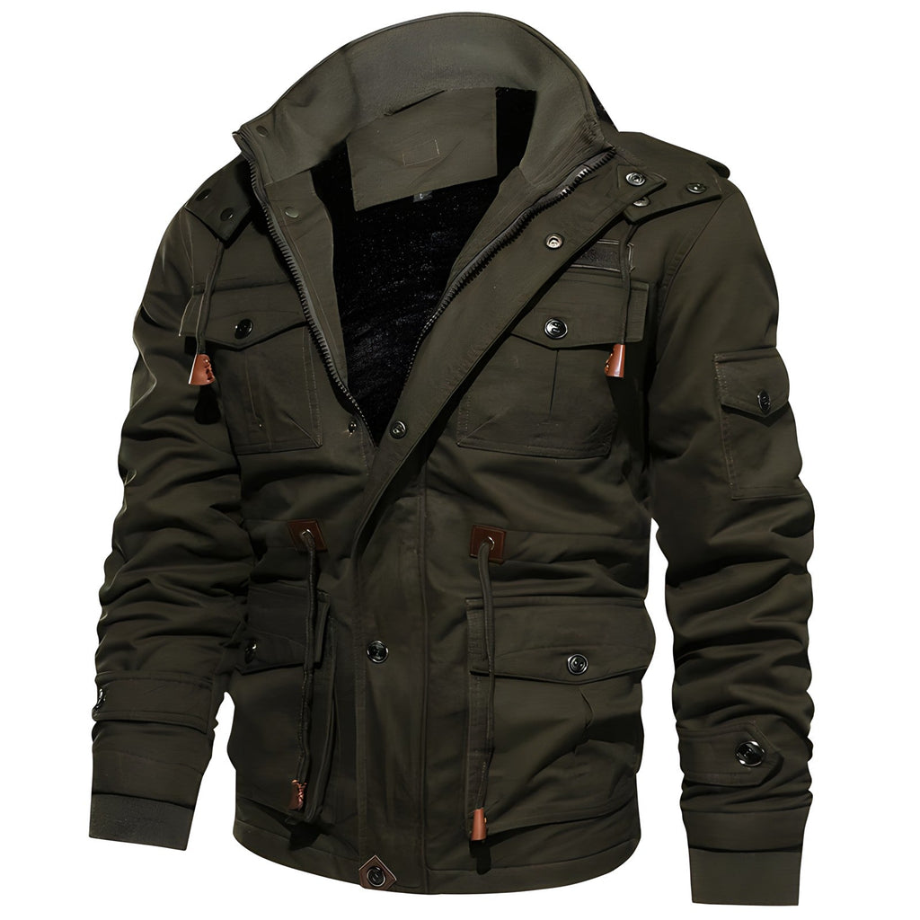 Ellie Men's Military Jacket – Waterproof Coat with Fleece Lining & Adjustable Waist